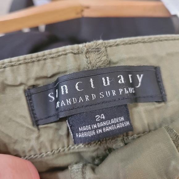New Sanctuary Green High Rise Chino Shorts Size 24 Cotton Lightweight - Picture 4 of 5